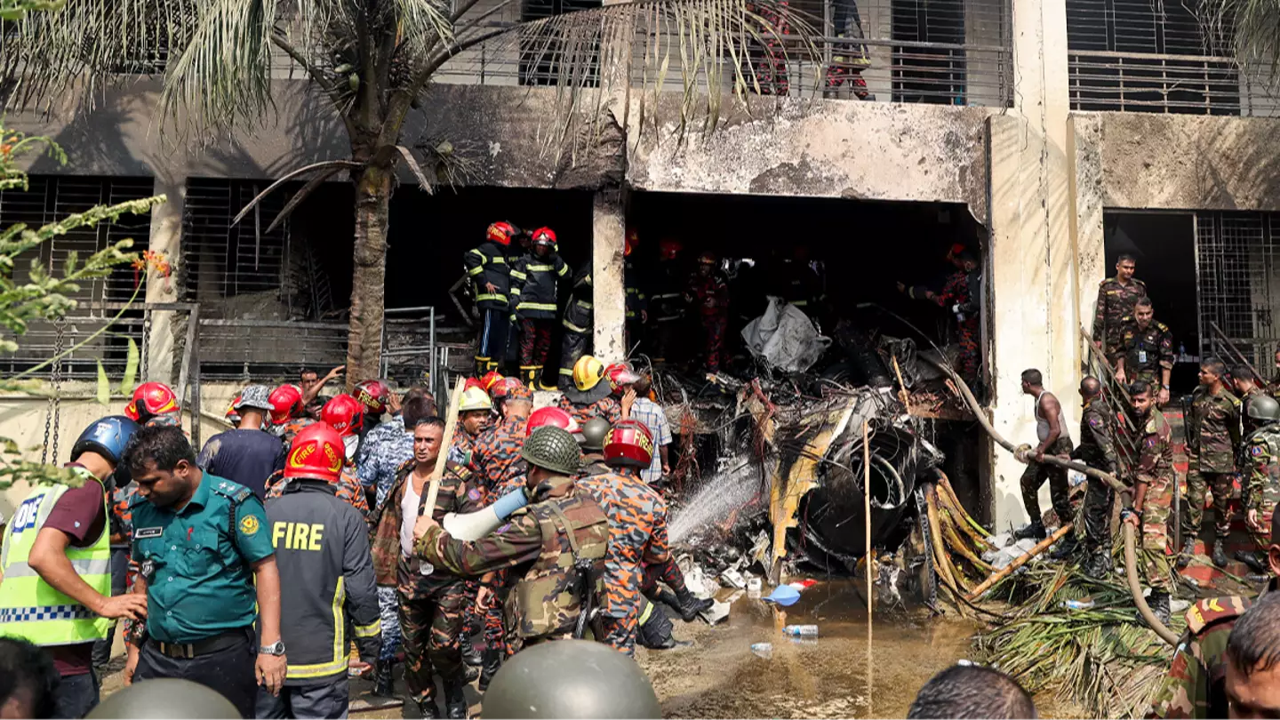 Bangladesh Air Force jet crashes into school leaving at least 16 people dead as update is released