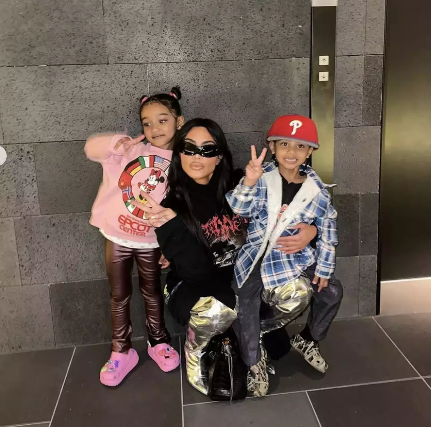 Kim and her kids.