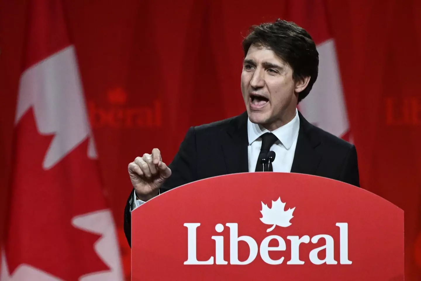 Justin Trudeau got emotional in his final speech as PM (Artur Widak/NurPhoto via Getty Images)