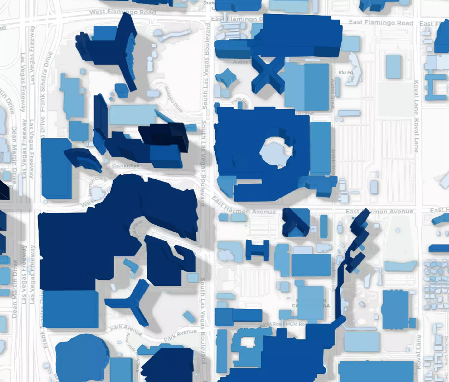 Las Vegas as shown on the map (GlobalBuildingAtlas)