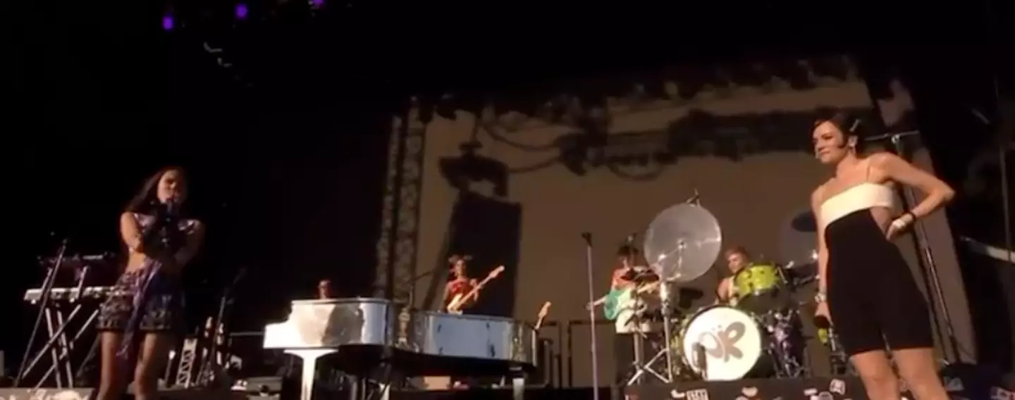 Before Allen appeared on stage, Rodrigo told the crowd: “I’m devastated and terrified.”