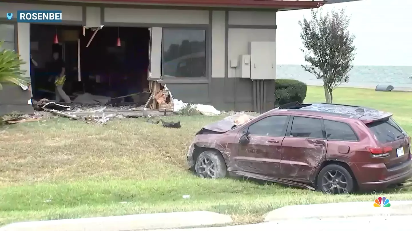 The SUV is extracted from the Denny's.
