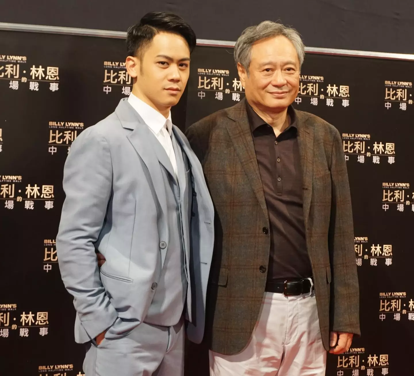 Taiwanese director Ang Lee, right, and his actor son Mason Lee.