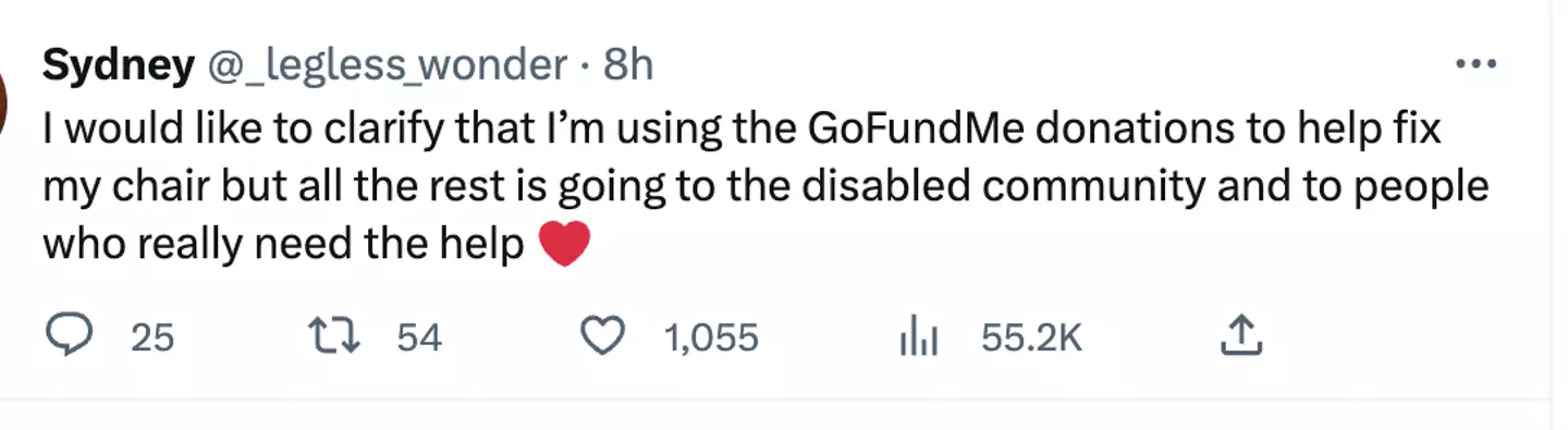 Sydney is only going to use what's necessary to fix her chair.