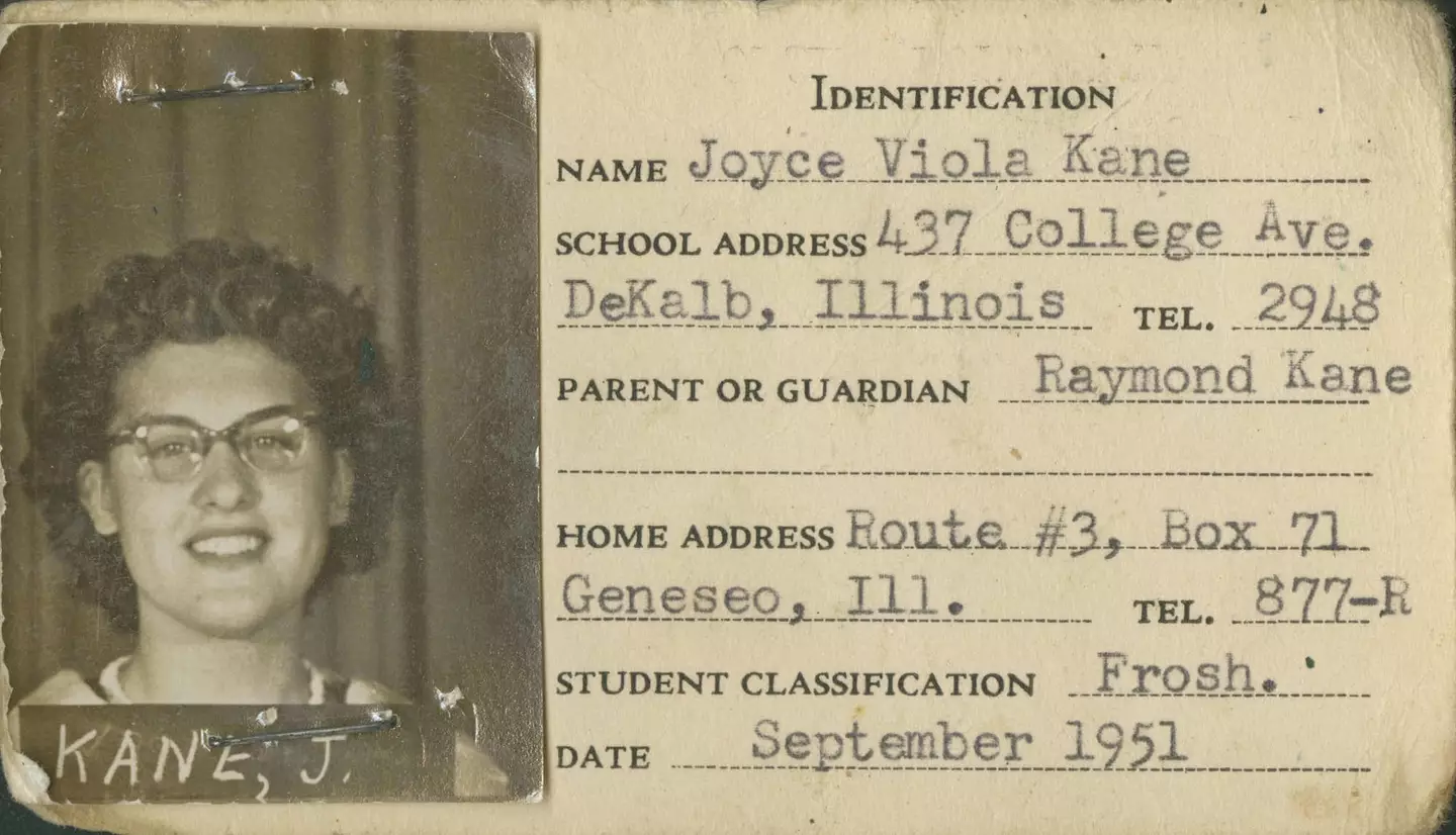 Joyce's original student ID.