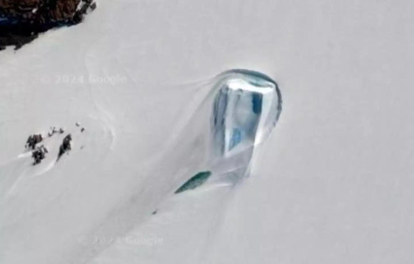 Yup... this bit of ice has been sparking people's imagination(Google Maps)