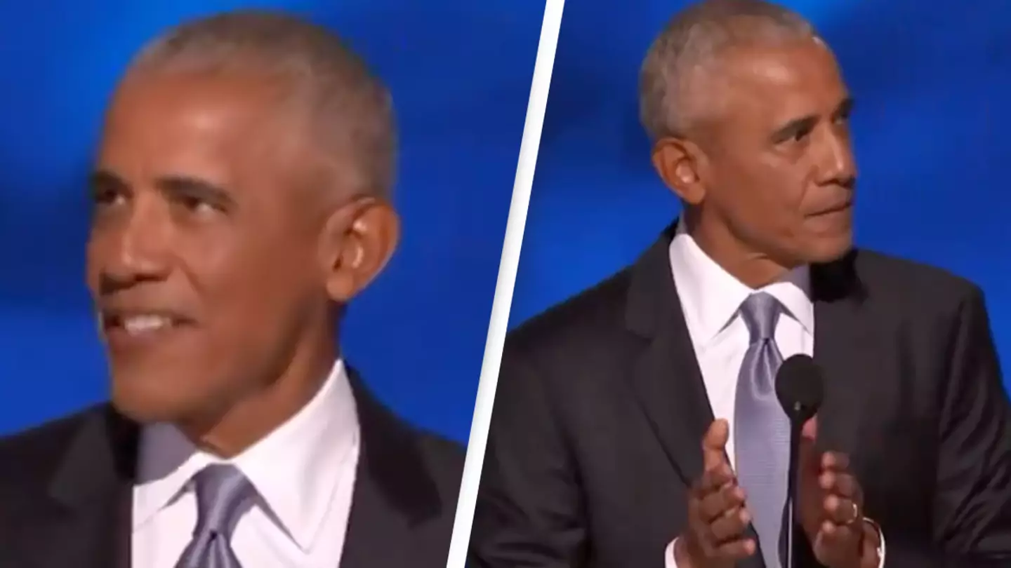 People are losing their minds over Barack Obama’s ‘perfect’ d*ck joke about Donald Trump during DNC speech
