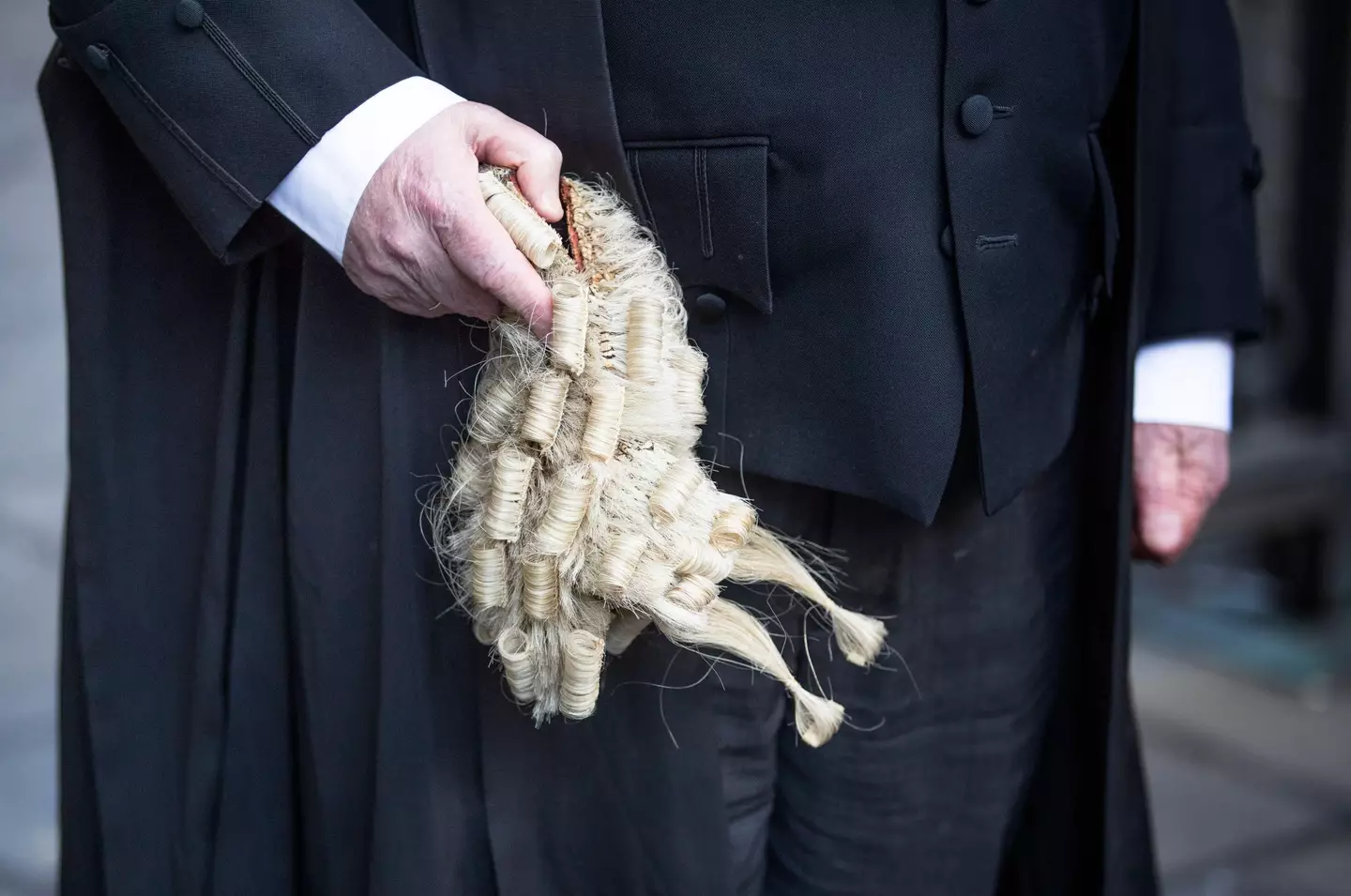 Barrister holding court wig (Alamy)