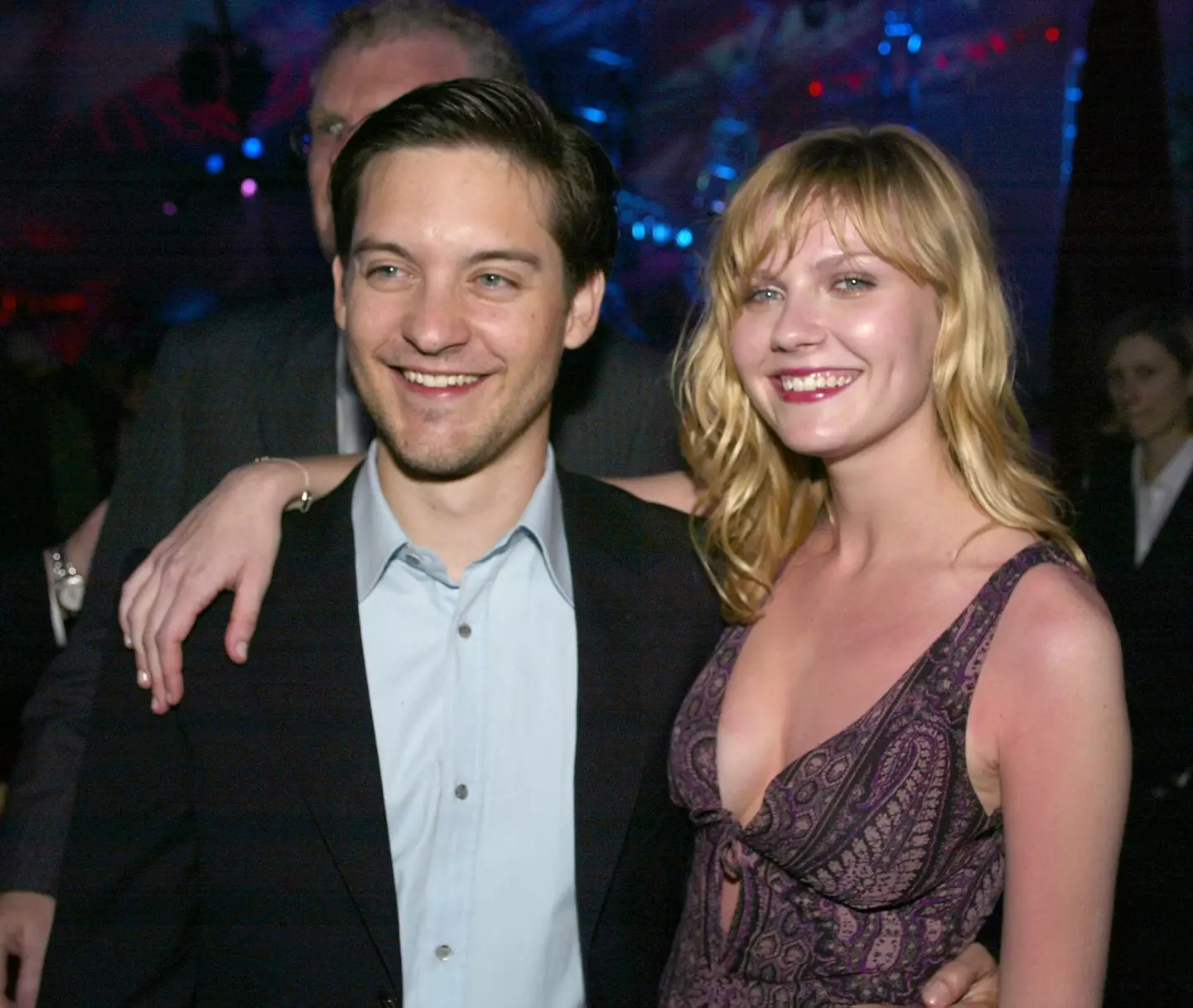 Tobey Maguire and Kirsten Dunst at the premiere of Spider-Man.