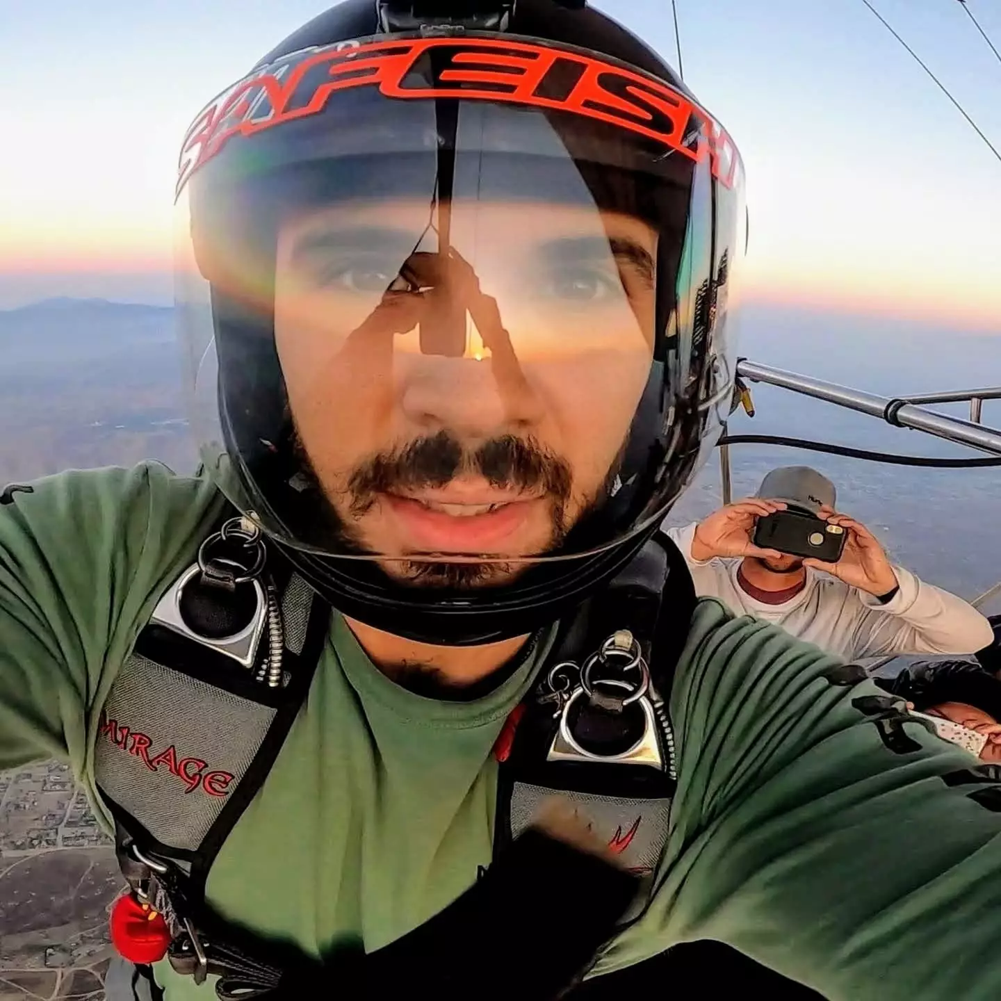 The terrifying moment was captured on film.