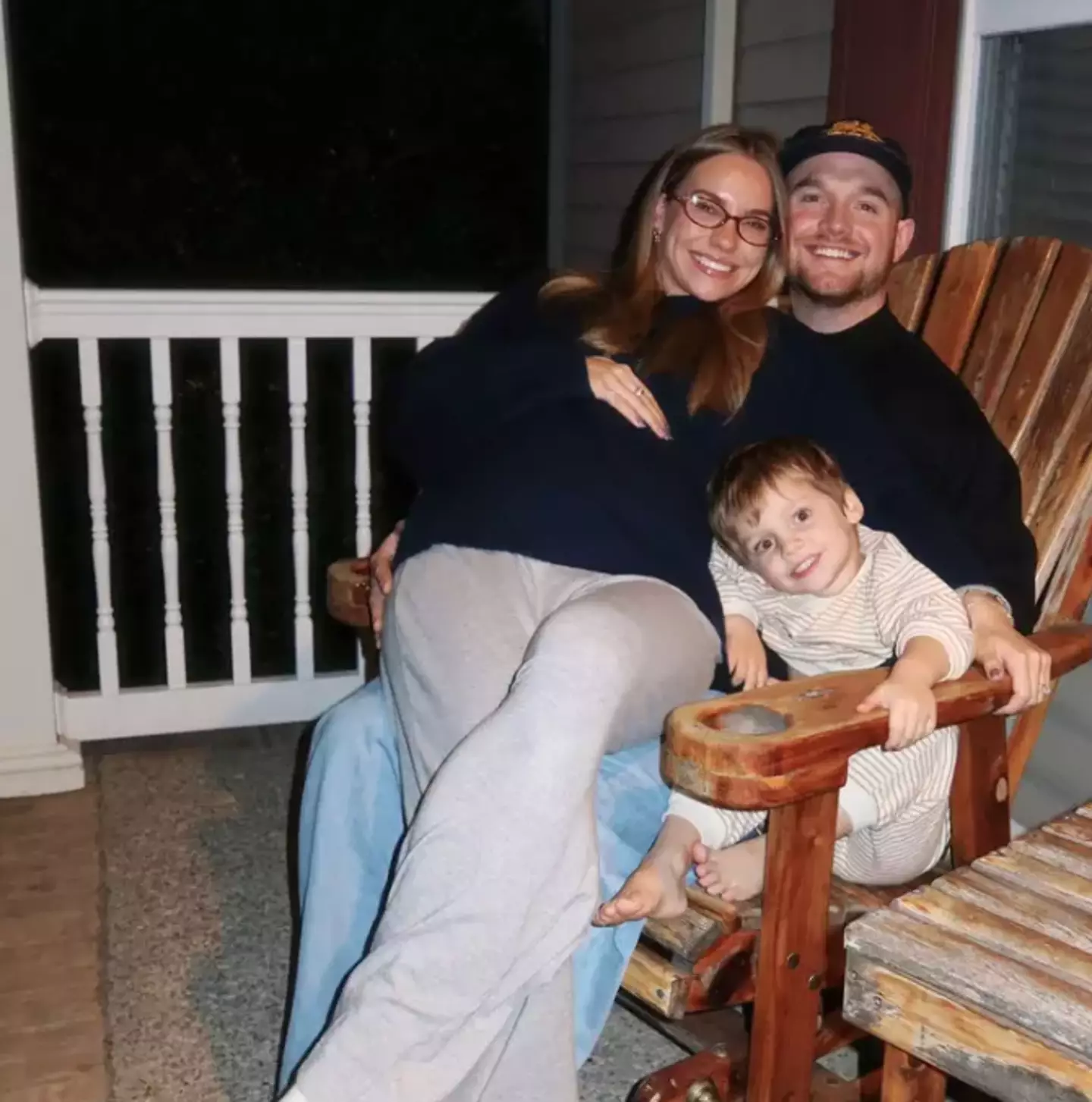 Trigg sadly passed away in May and is pictured here with Emilie and her husband Brady (Instagram/@emiliekiser))