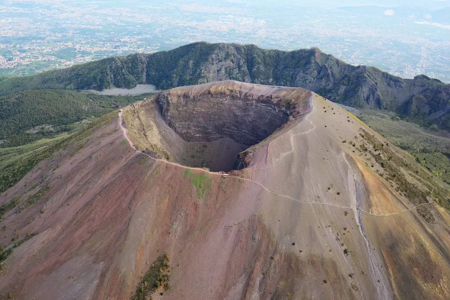 The tourist had to be rescued from the volcano.