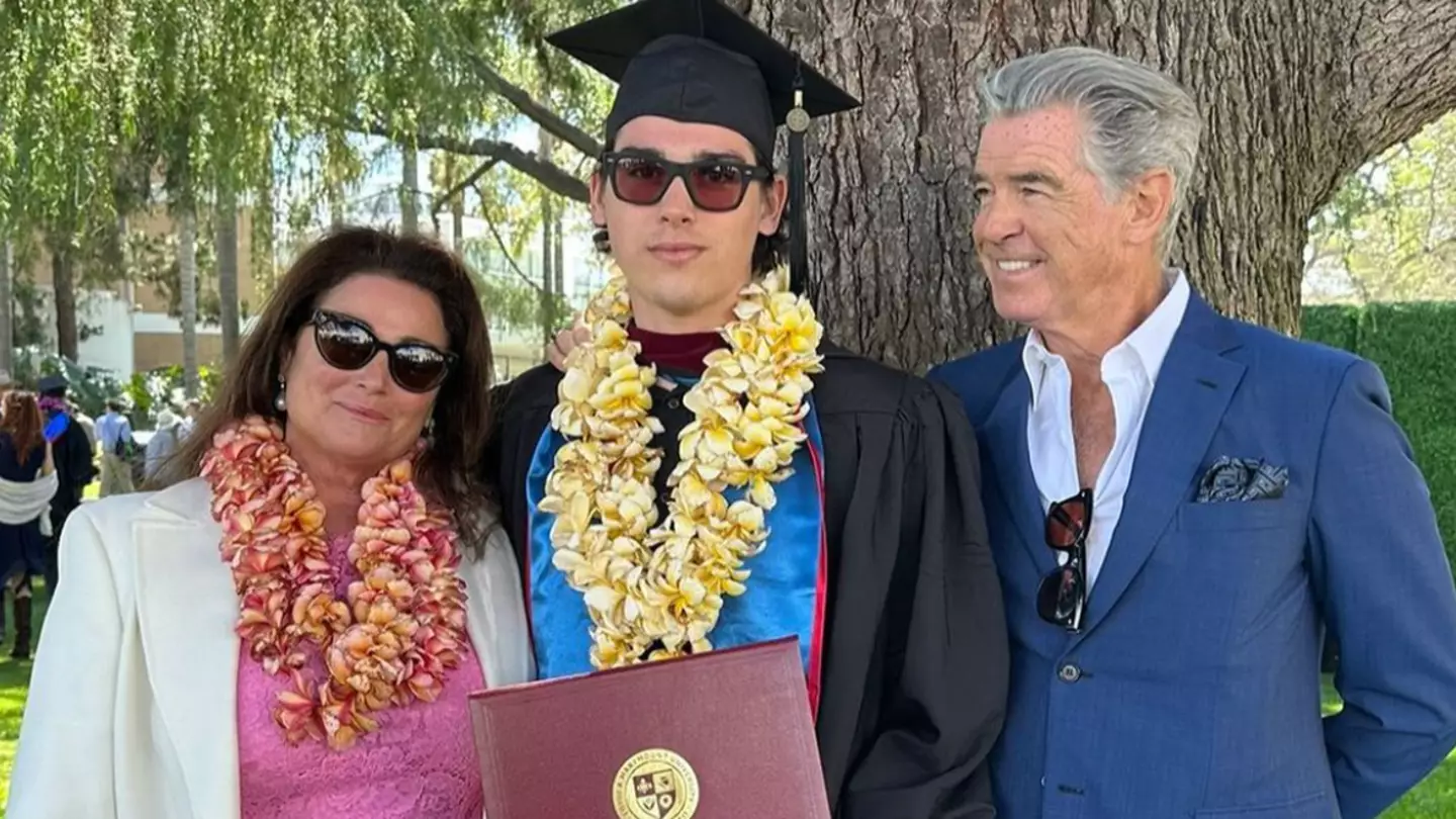 Pierce Brosnan and wife Keely pose for very rare photo to mark son's college graduation