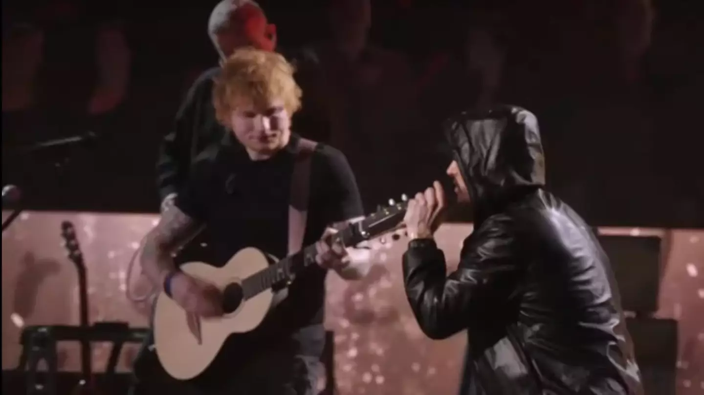 Ed Sheeran and Eminmen performed together at the rappers Rock and Roll Hall of Fame induction ceremony last year.