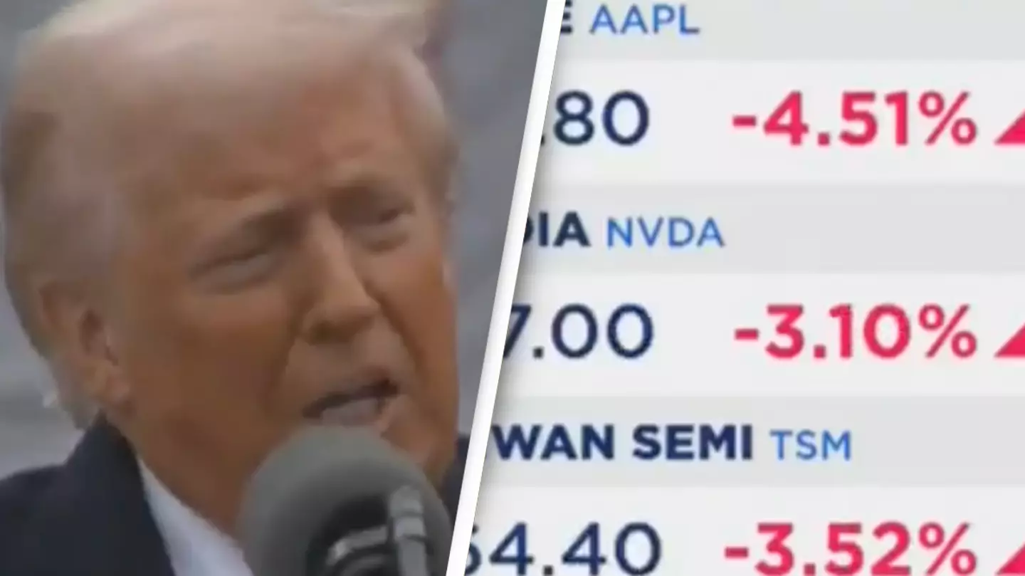 People react in horror after watching Trump's tariffs wipe $2,000,000,000,000 from the stock market in 25 seconds