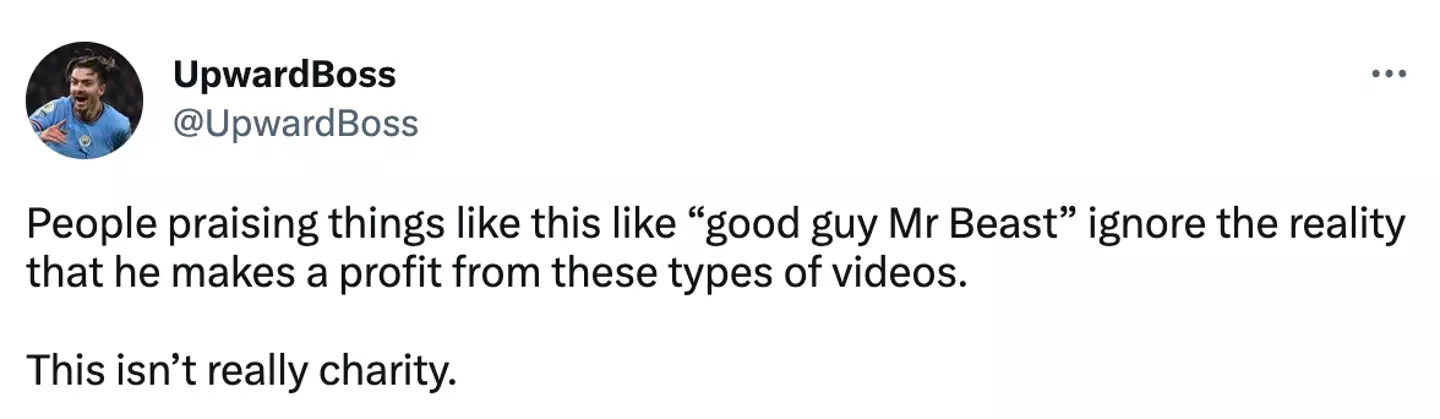 "This isn't really charity."