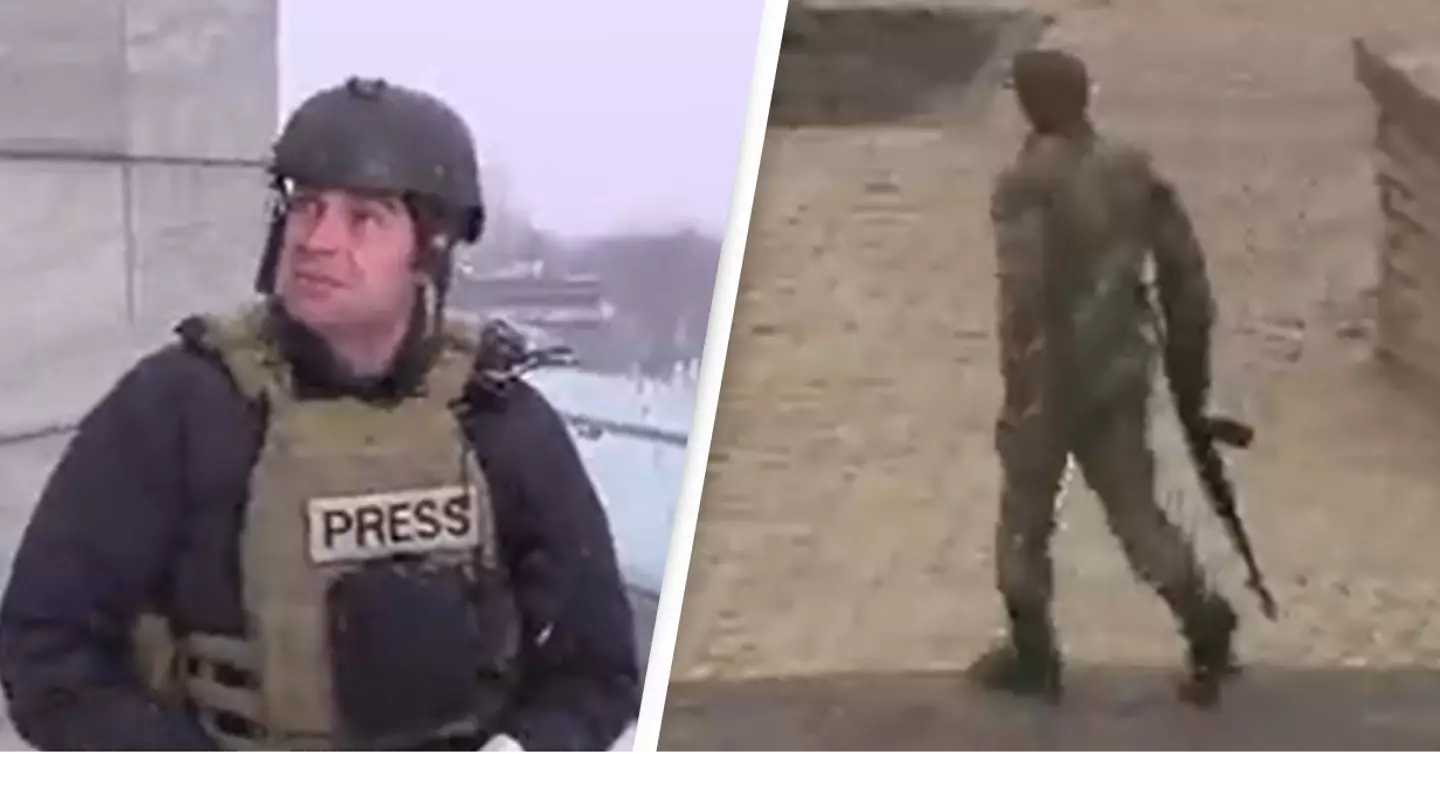 Ukraine: Journalist Forced To Take Cover Live On Air As Kharkiv 'Encircled By Russian Troops'