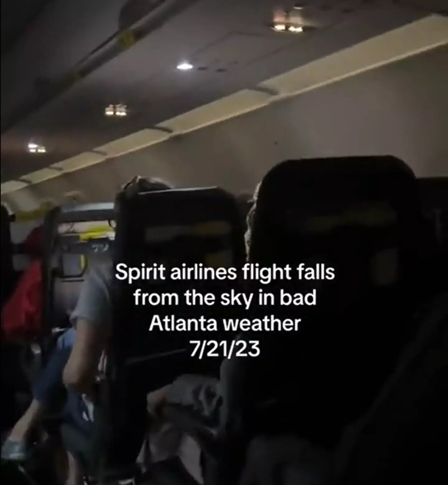 The passengers could feel the plane drop in turbulence.