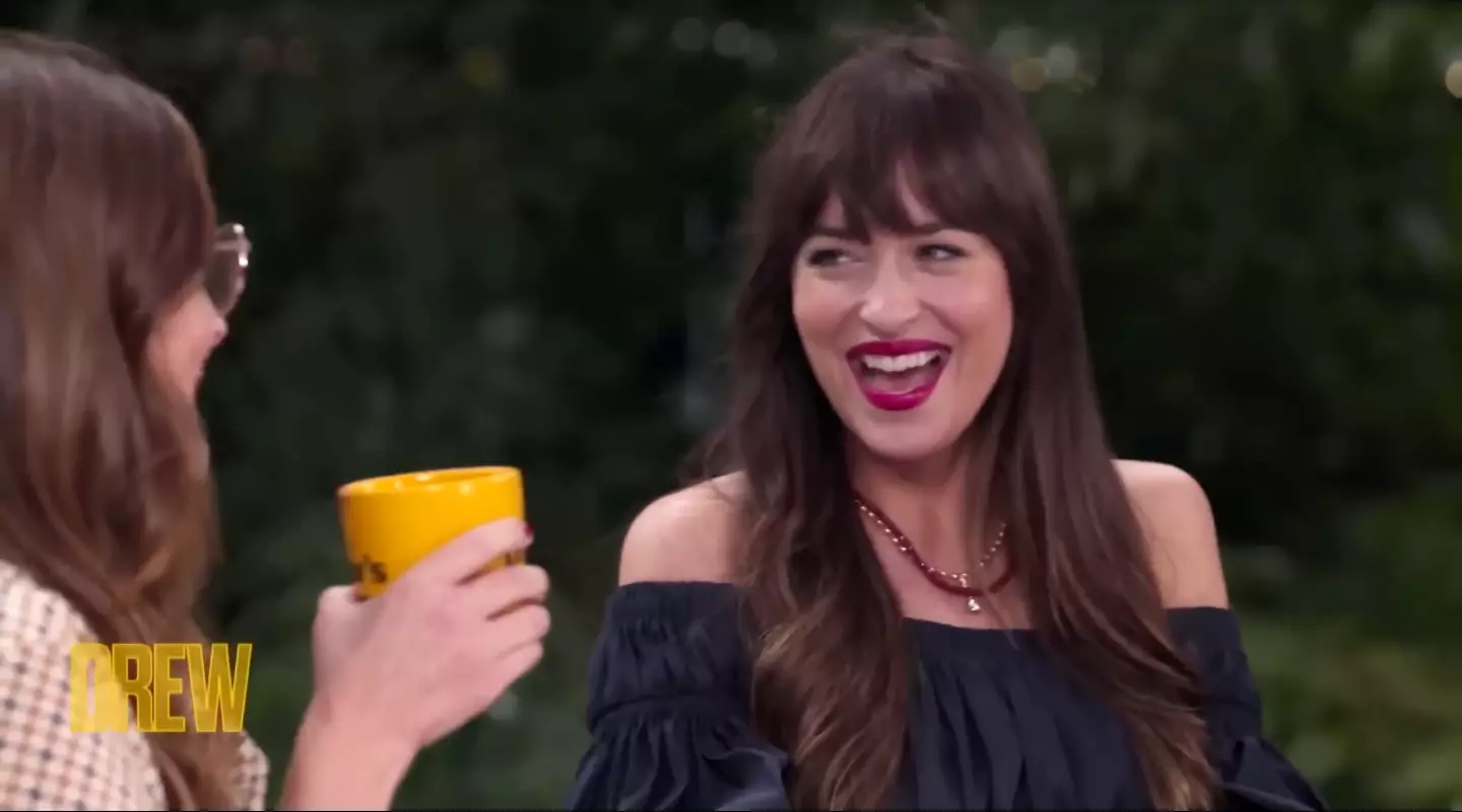 Dakota Johnson on Drew Barrymore's talk show.