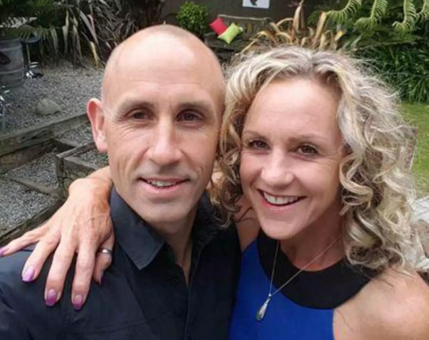 Maria Packe-Leonard, pictured with her husband John, died in July (Give A Little)