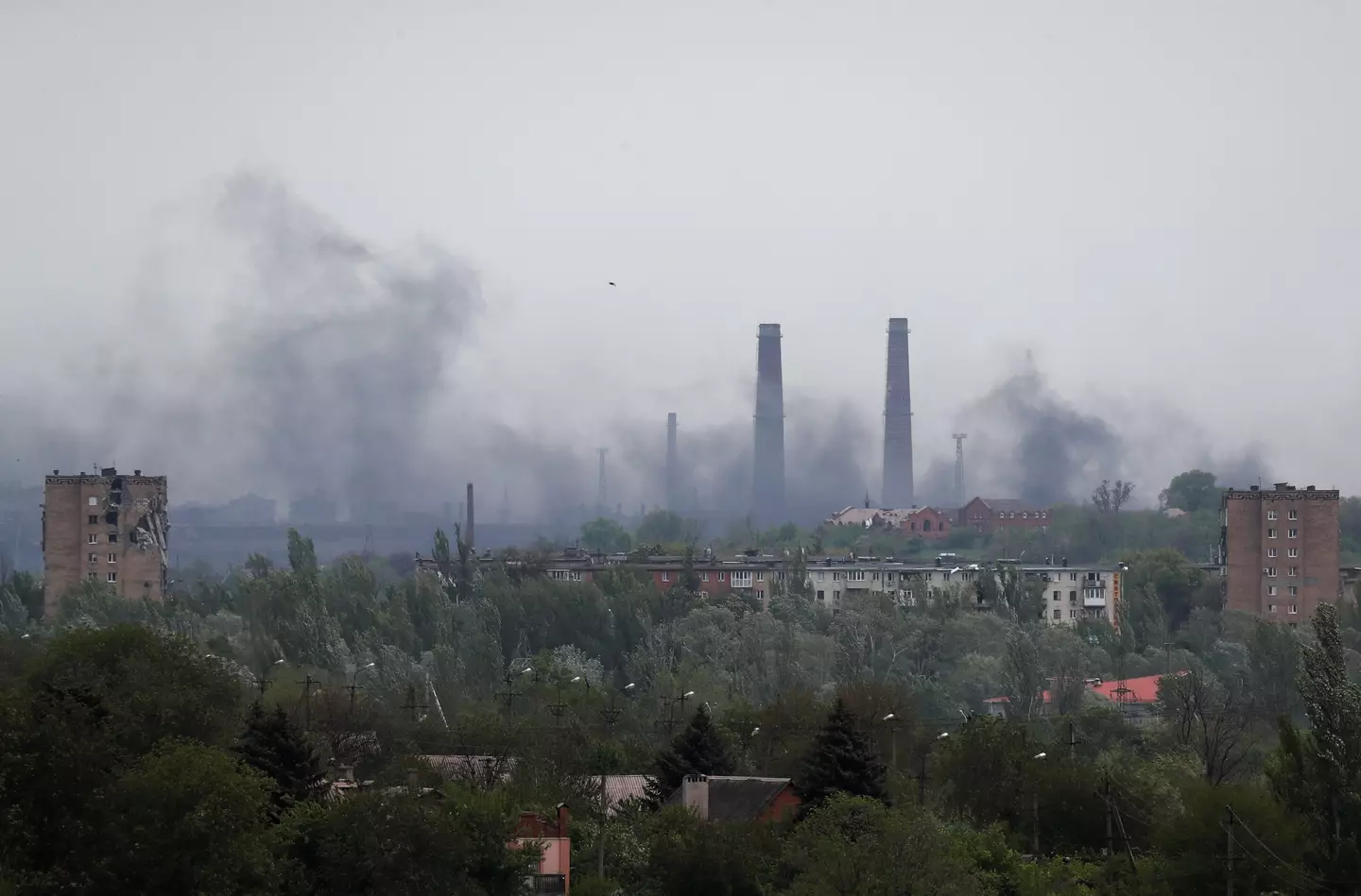 The Azovstal steelworks plant in Mariupol.