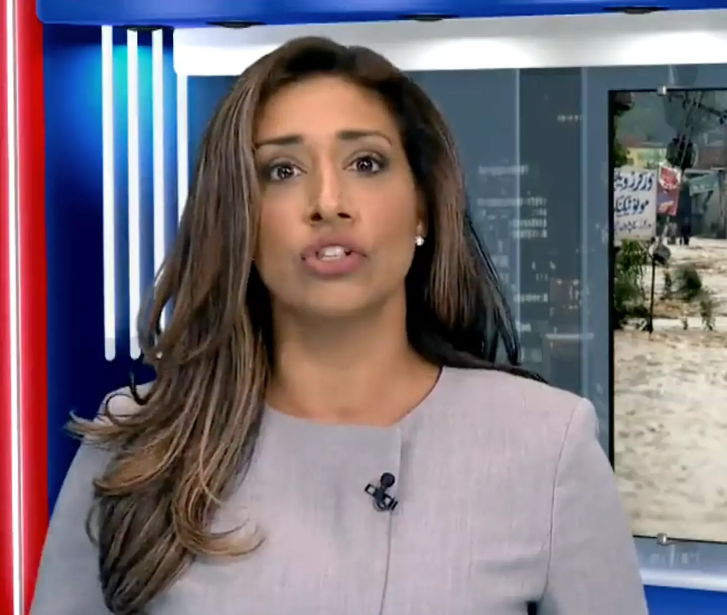 A news anchor somehow managed to keep her cool after she swallowed a fly live on-air.