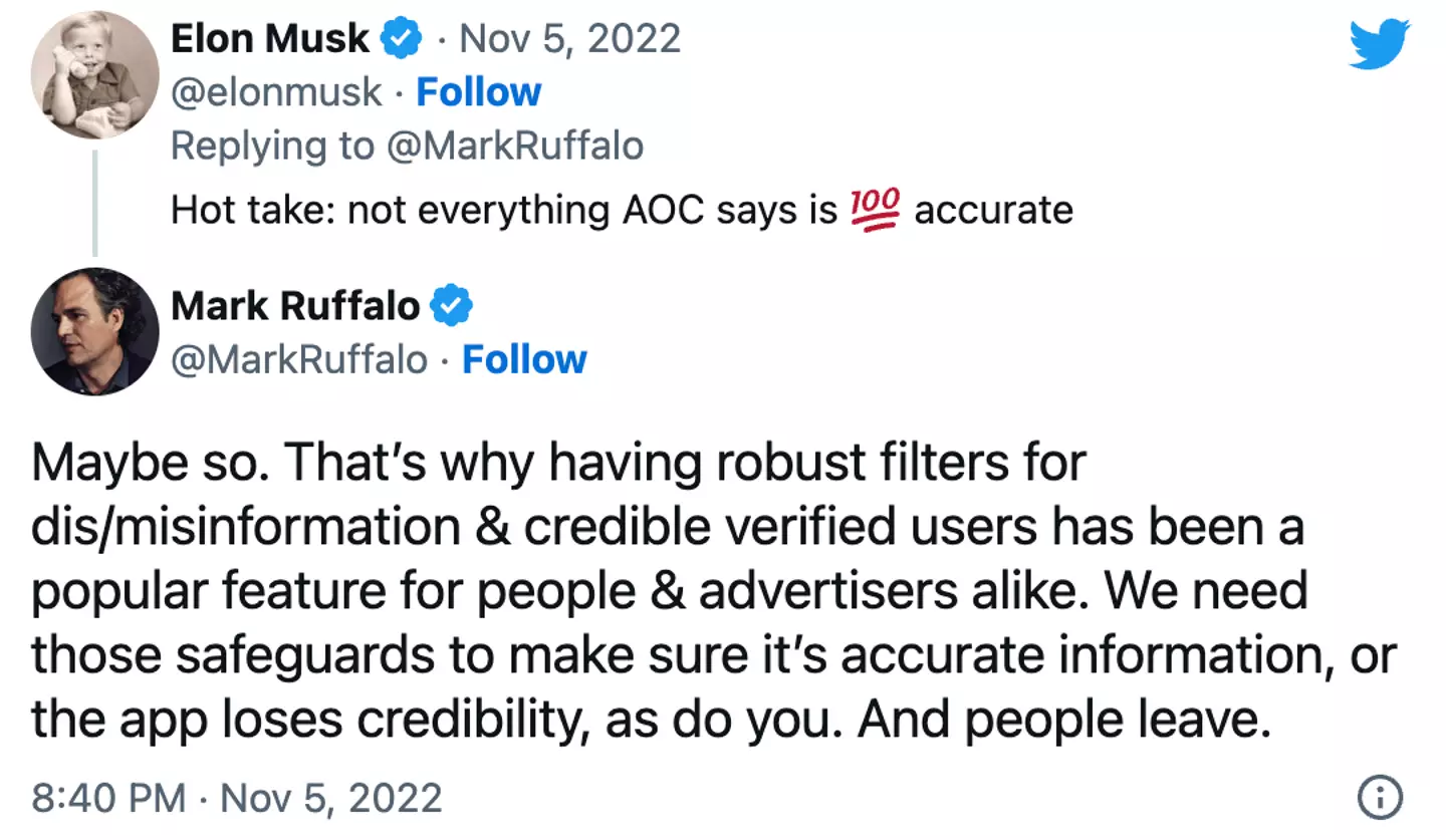 Musk then fired back: “Hot take: Not everything AOC says is 100 per cent accurate”.