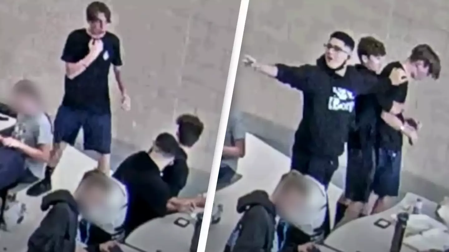 Unbelievable moment hero teen saves friend from choking with Heimlich Maneuver during school lunch