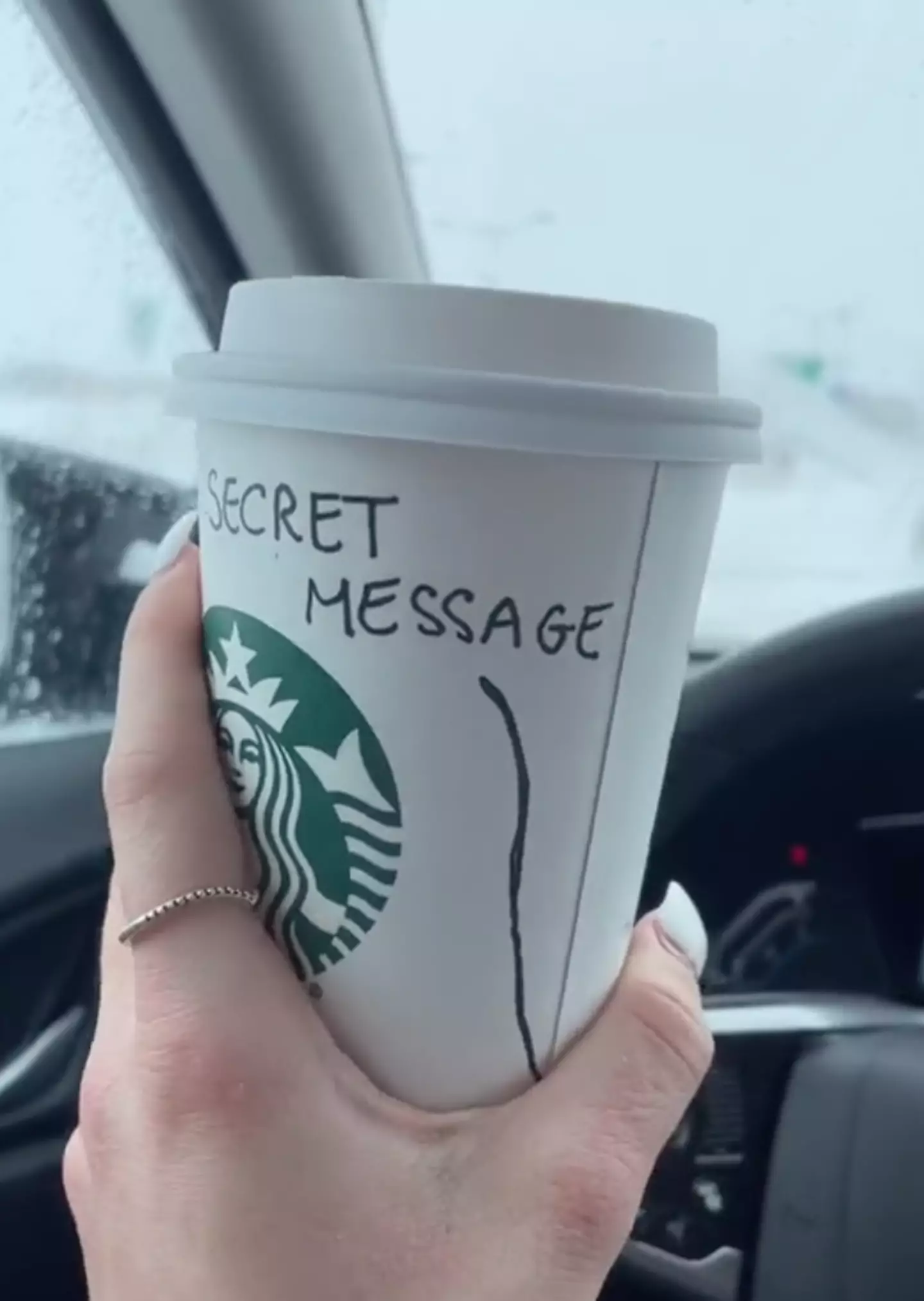 The cup had a 'secret message' on it.