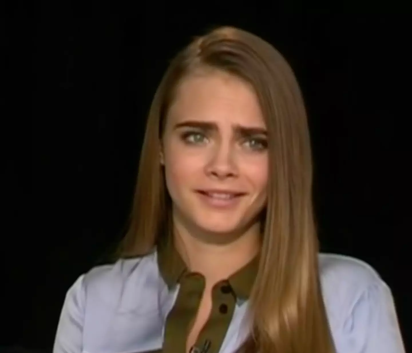 Cara responded drily to the questions.