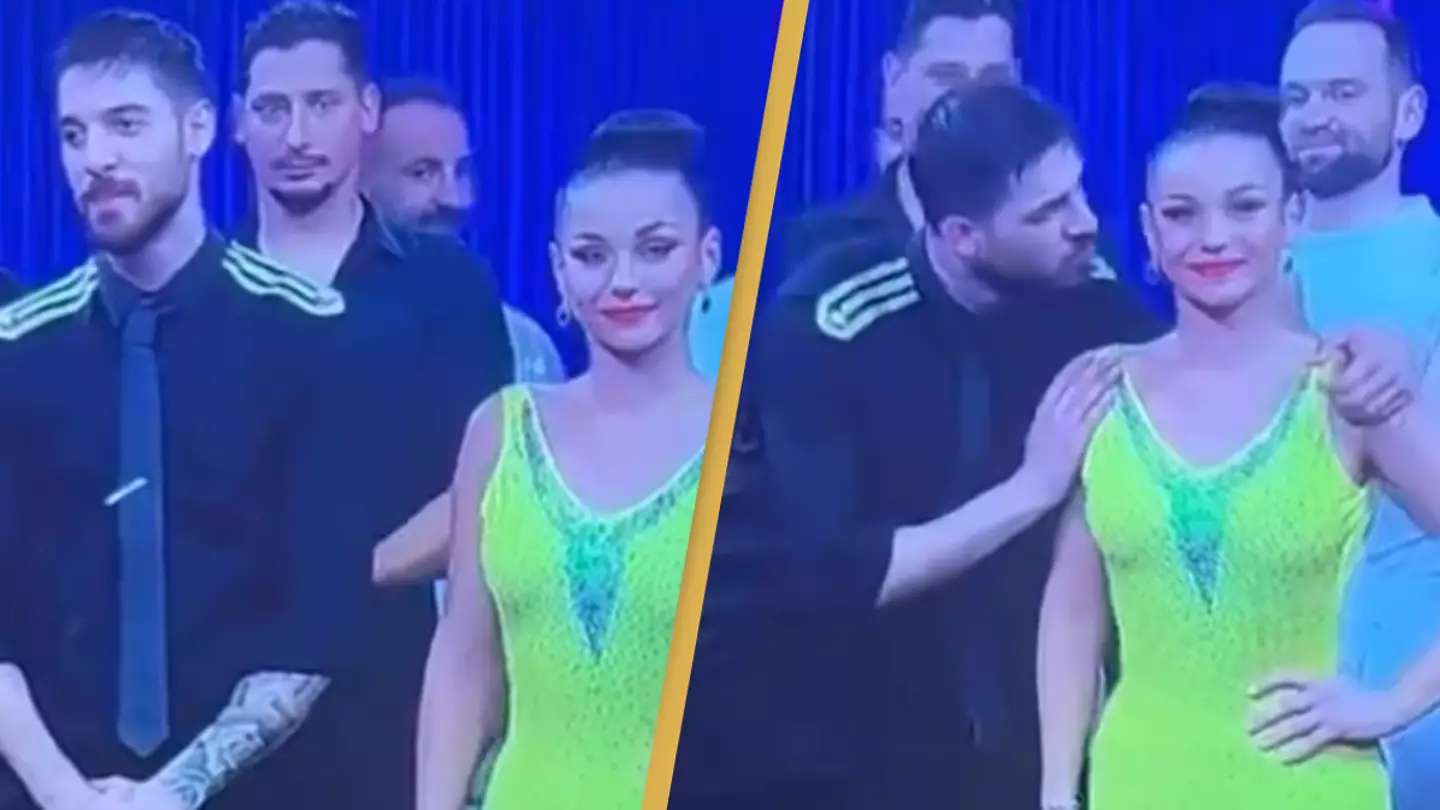 Dancing with the Stars contestant kisses dance partner and her reaction has everyone saying the same thing