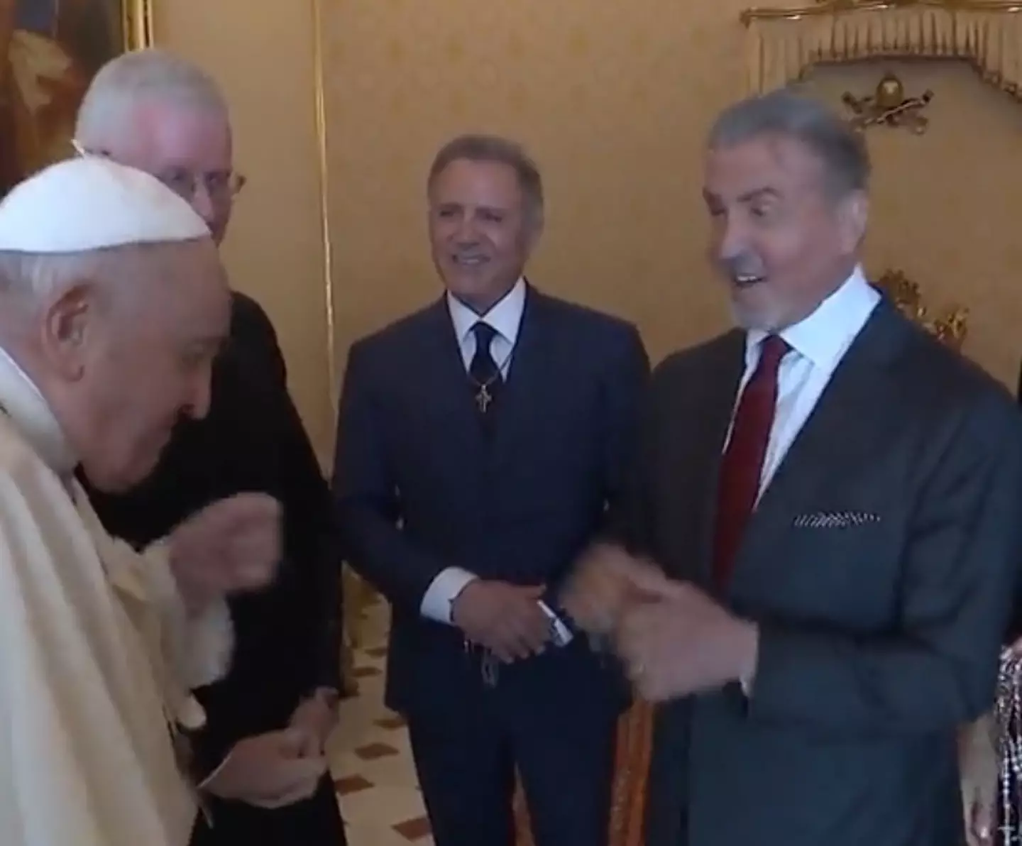 The Pope unleashed his inner Rocky Balboa after Sylvester Stallone paid him a visit this week.