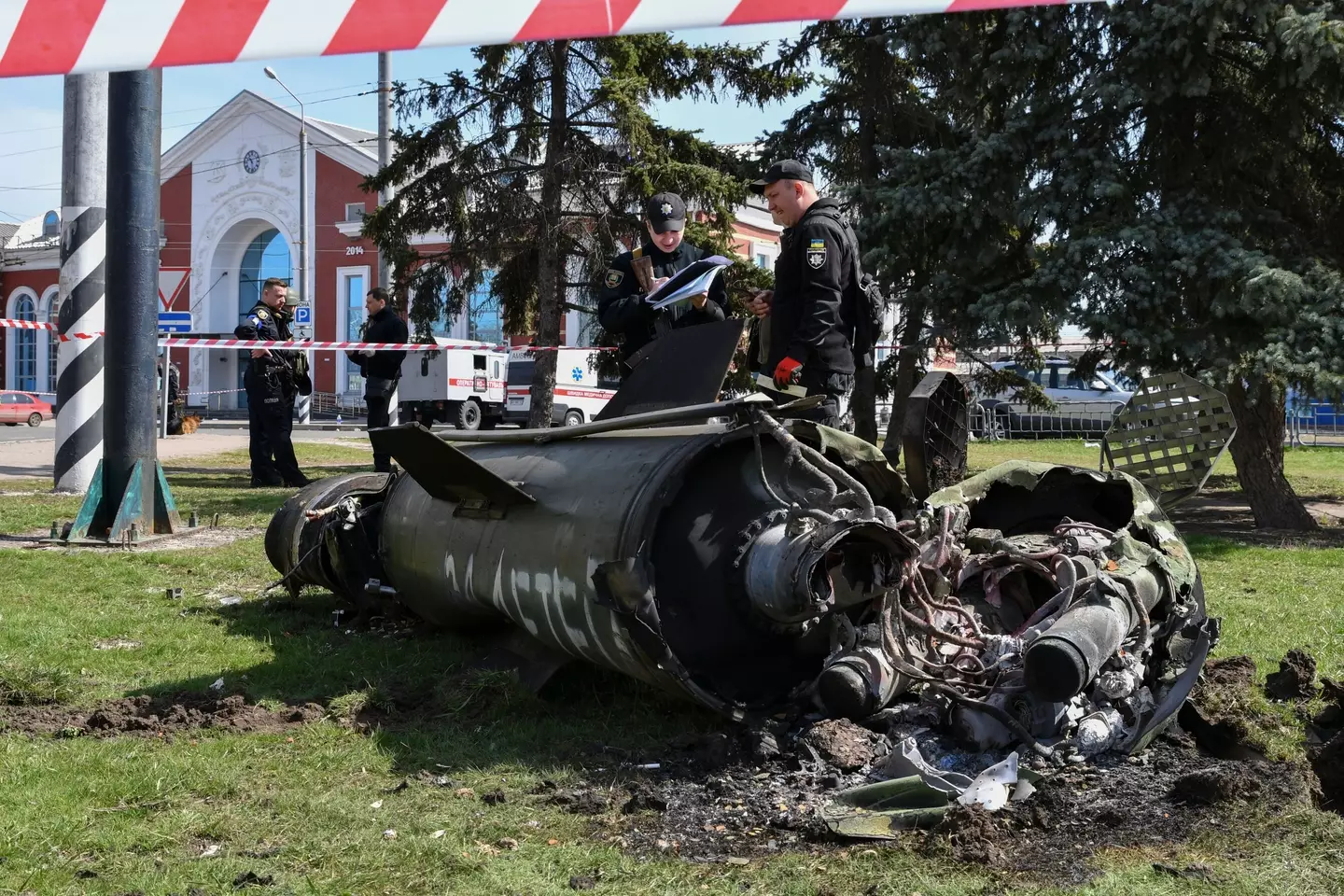 Missile casing following Kramatorsk strike.