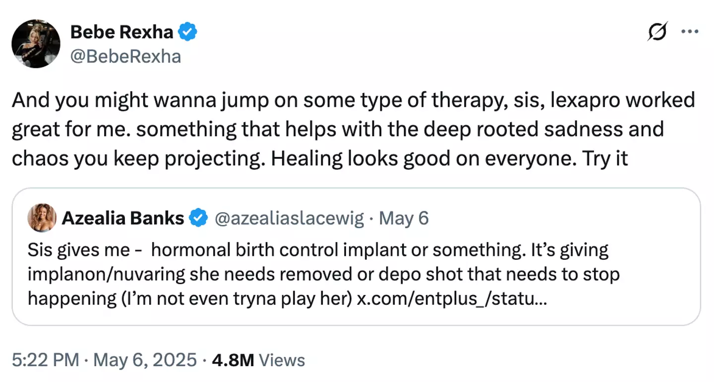 Bebe hit back at Azealia Banks' comments (Twitter)