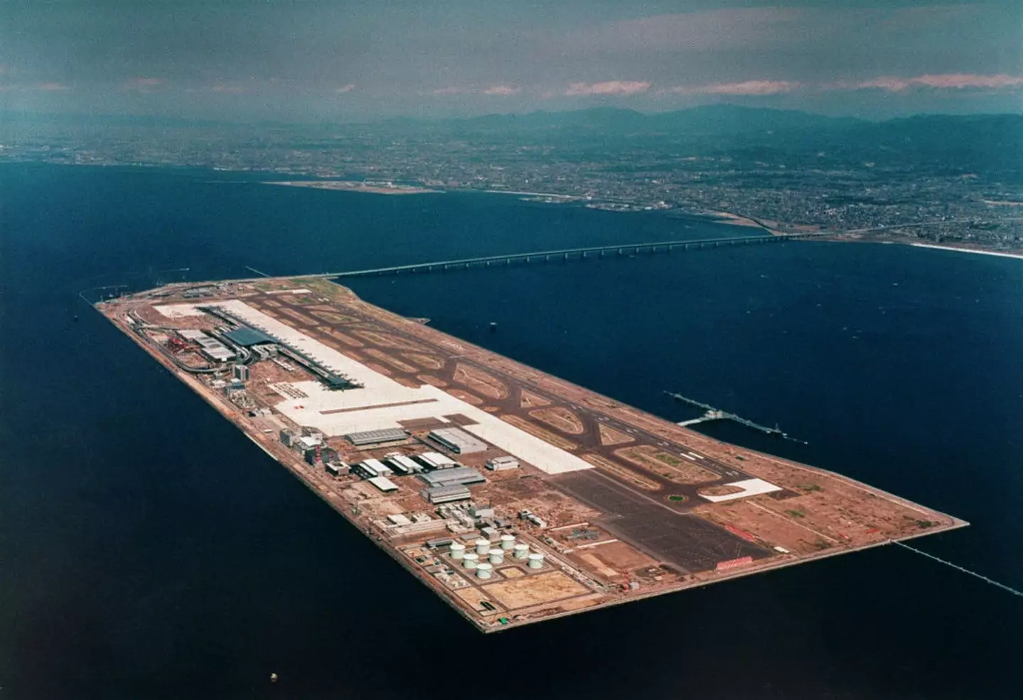 An undated picture of Kansai International Airport before it added a second terminal (AFP via Getty Images)