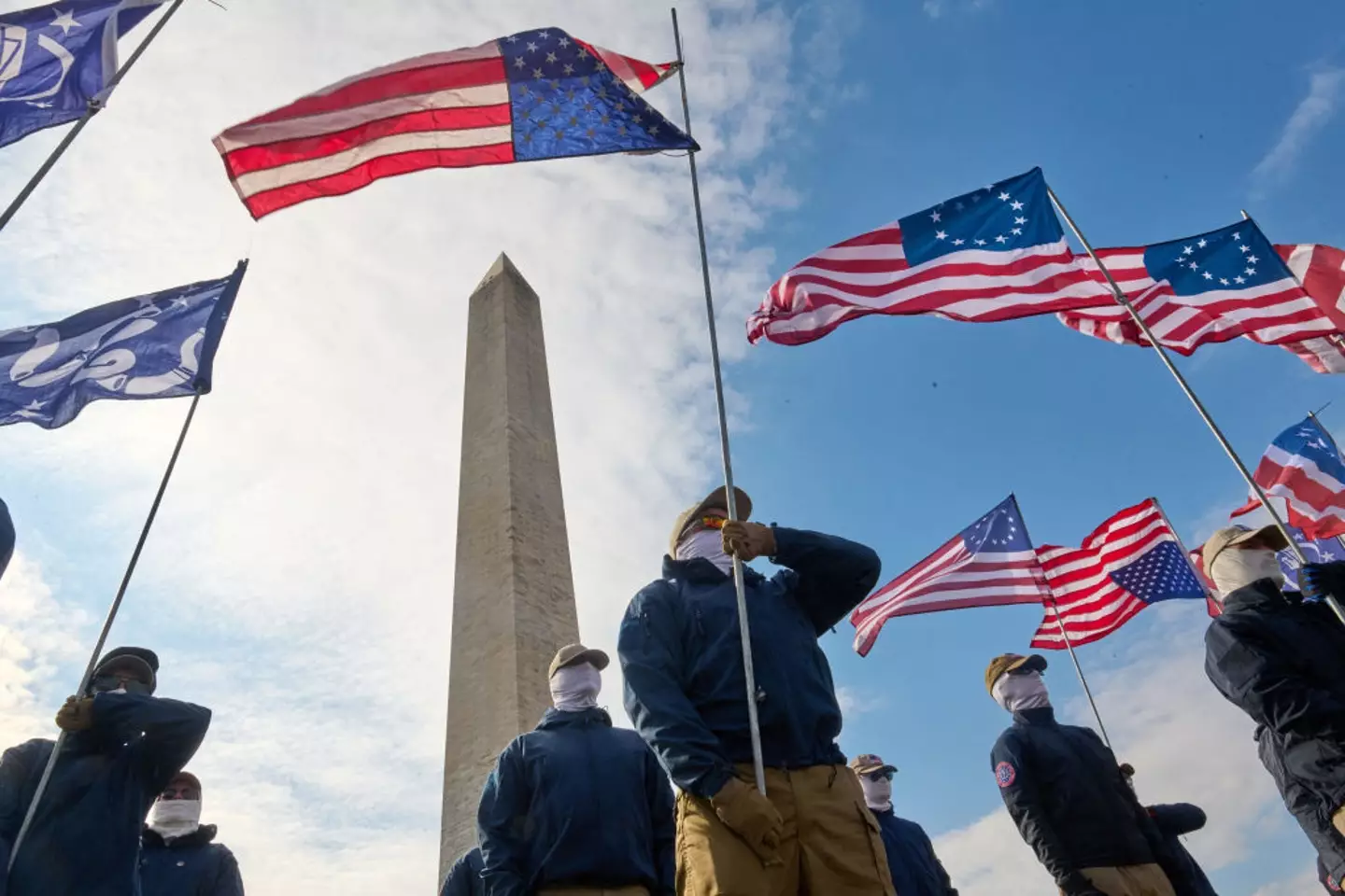 He said only American flags will be used in US embassies (DOMINIC GWINN/Middle East Images/AFP via Getty Images)
