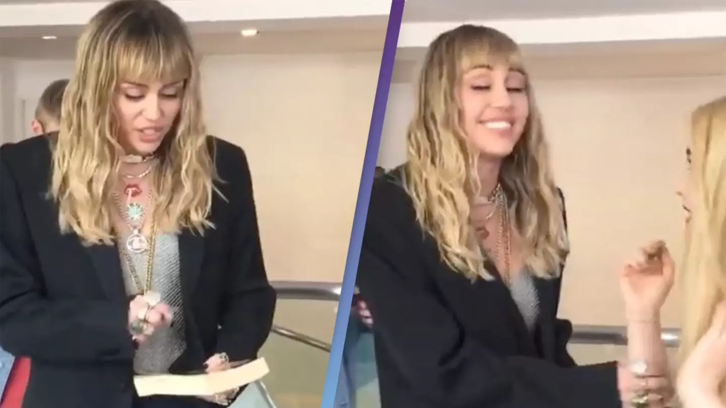 Miley Cyrus makes awkward mistake while asking fan if she has a pen