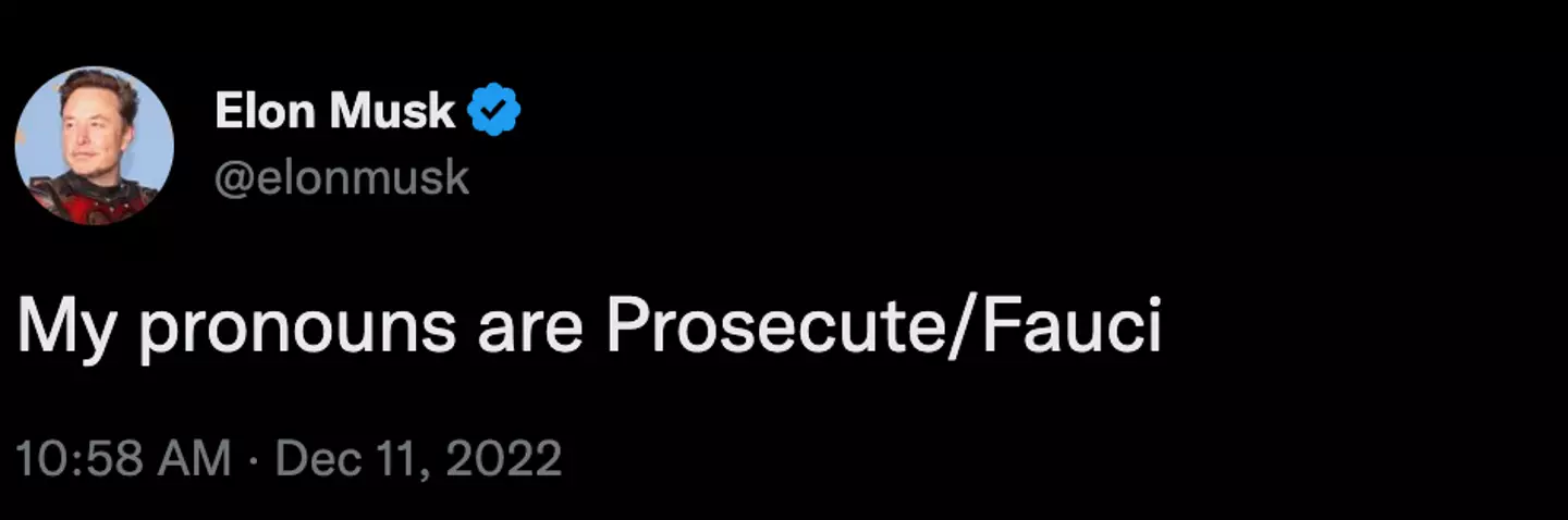 Elon Musk has taken aim at Dr. Anthony Fauci and pronoun use.