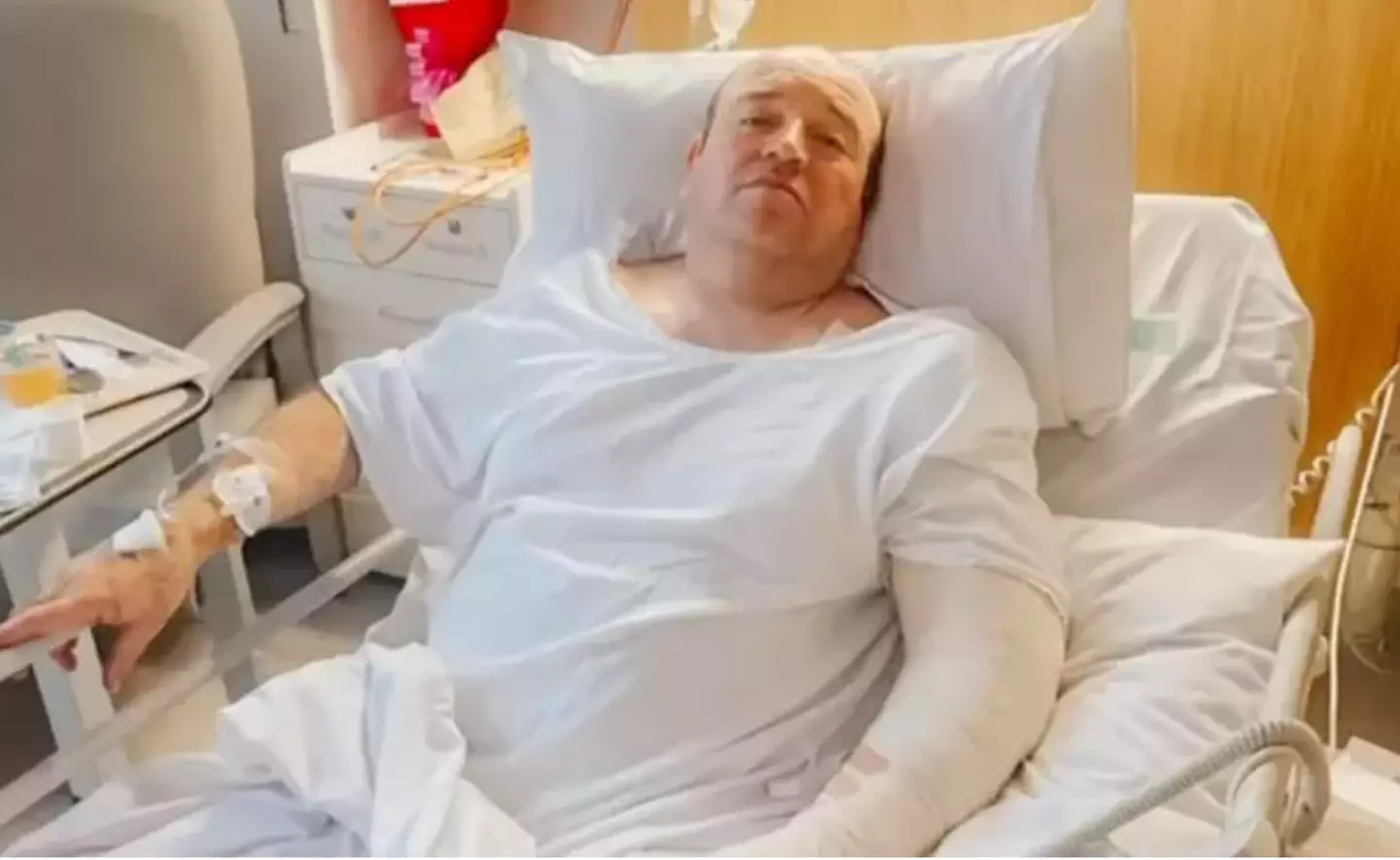 Ahmed al-Ahmed has been receiving treatment in hospital since being shot (YouTube/7 News Australia)