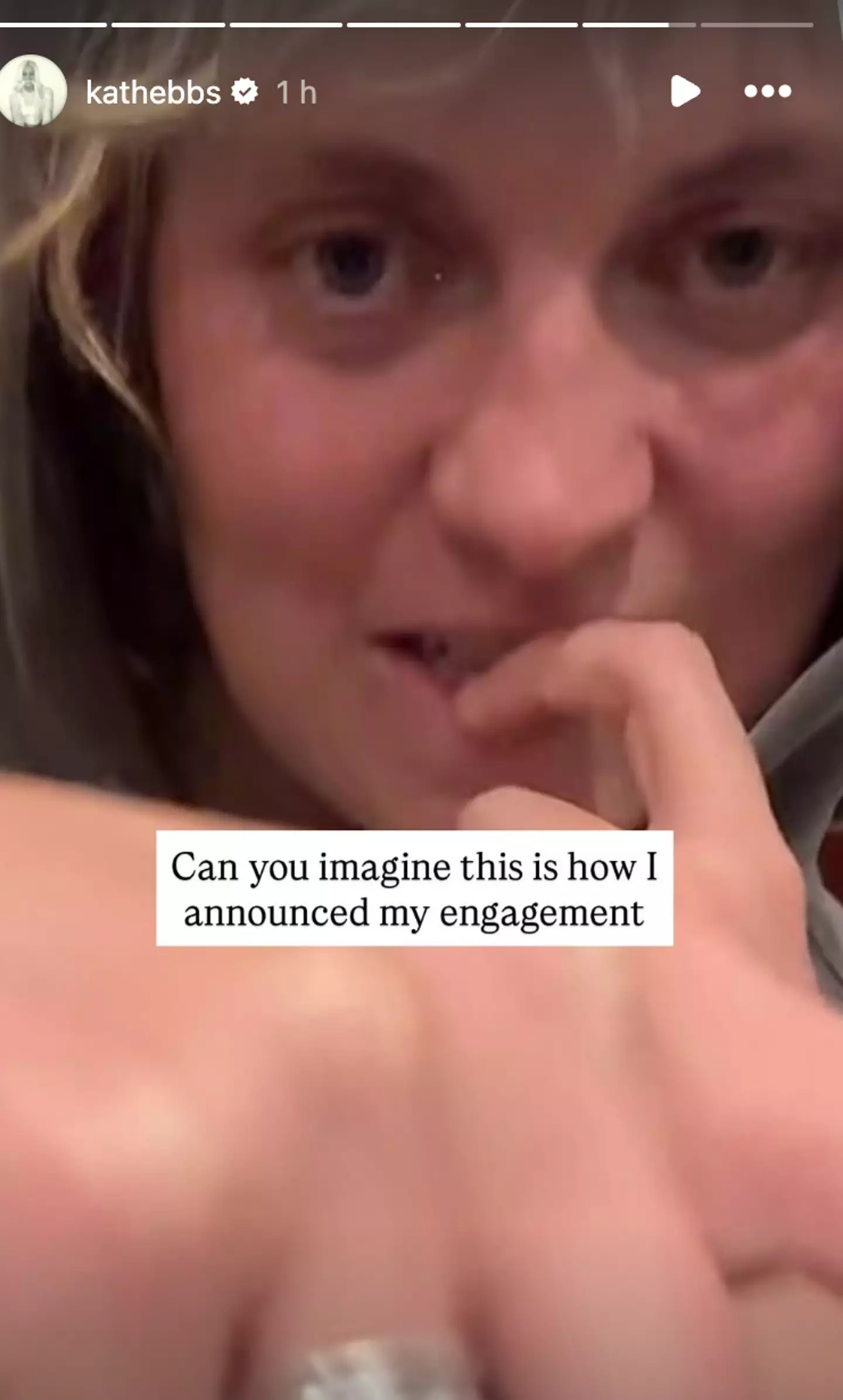 Kath Ebbs revealed that it had all been part of a prank rather than an official engagement (KathEbbs/Instagram)