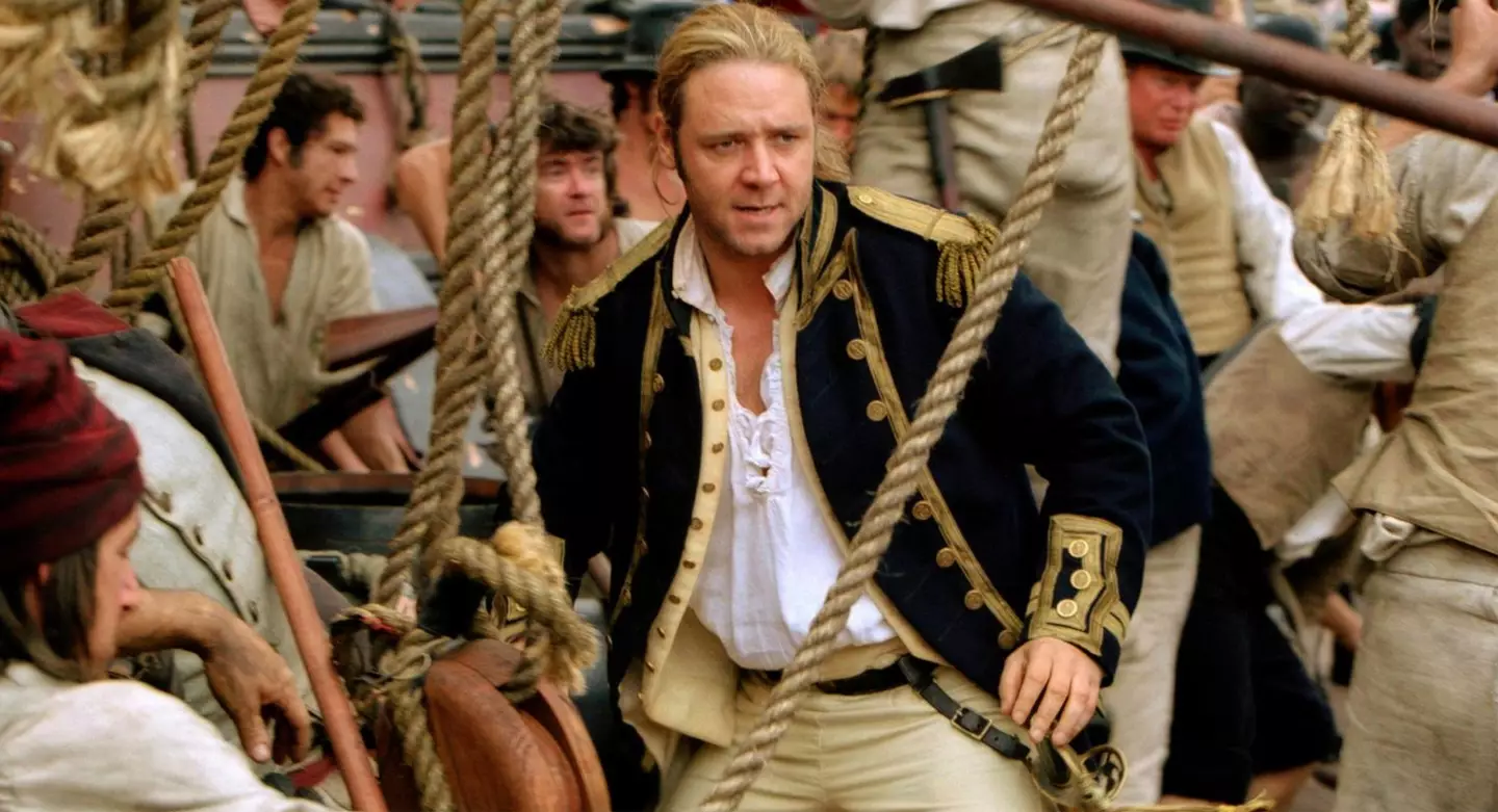 Russell Crowe as Captain Jack Aubrey in Master and Commander.