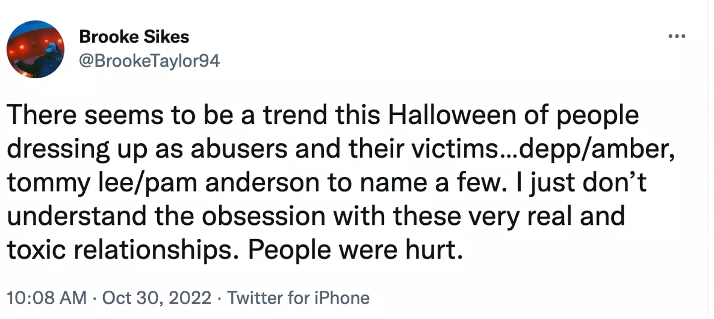 Internet users have slammed people for dressing up as Pam and Tommy.