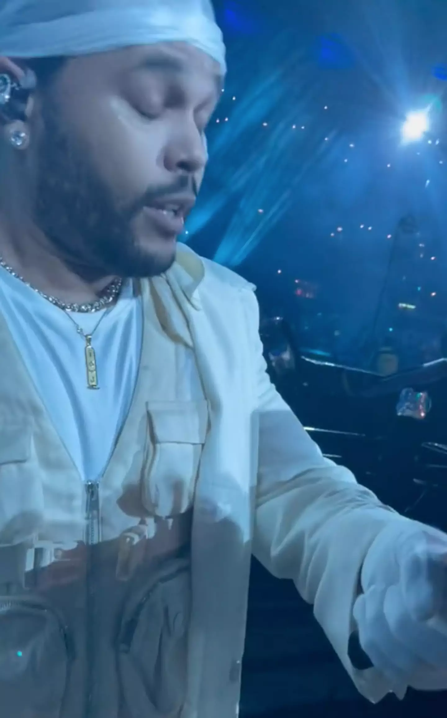 The Weeknd seemed shocked by the fan's vocals.