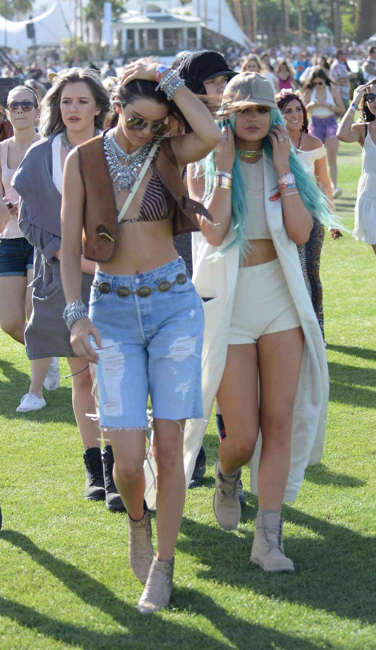 Kendall and Kylie Jenner attending Coachella in 2015. (Brigade/Bauer-Griffin/GC Images)