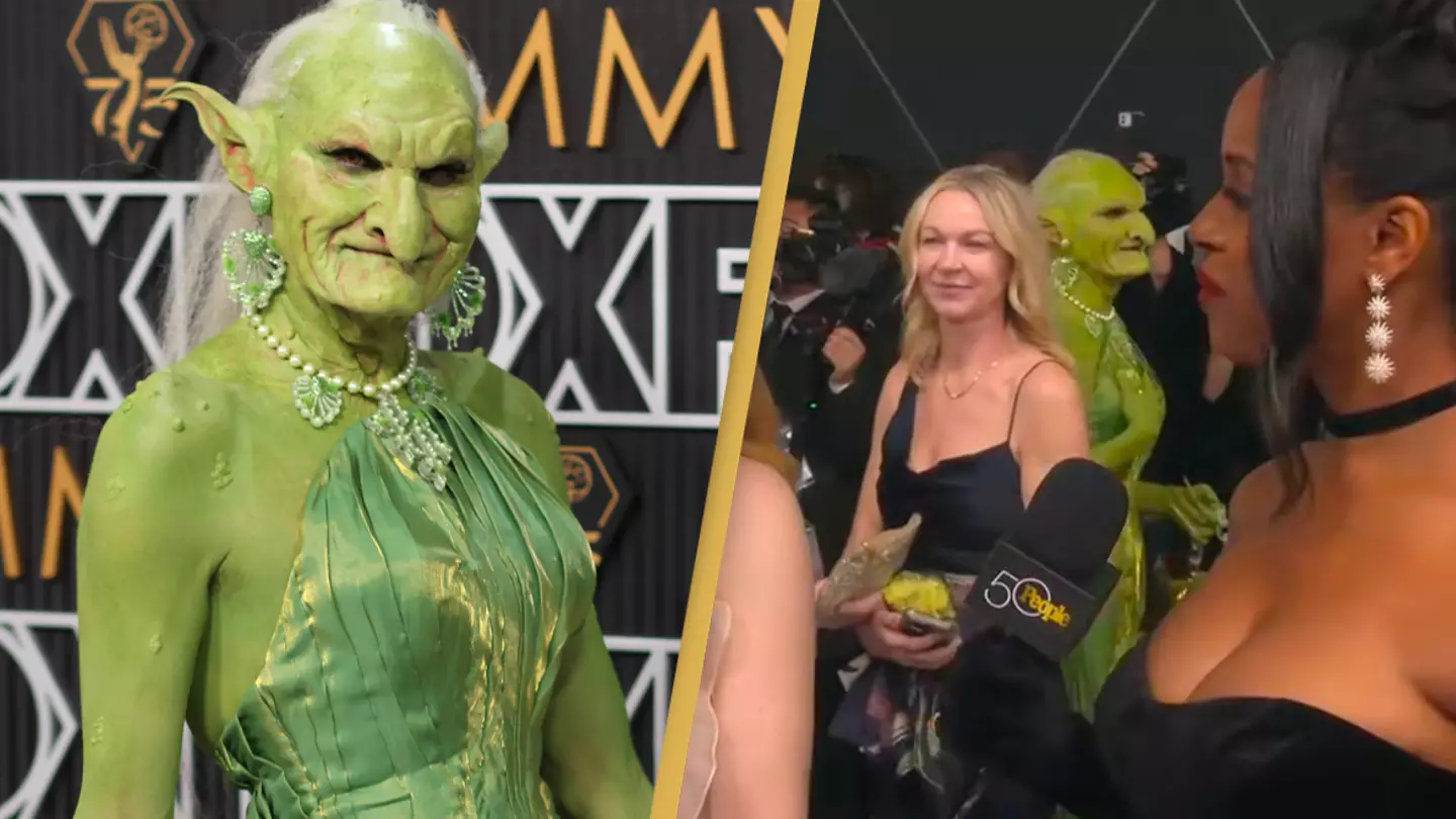 Mysterious green goblin leaves people baffled as it walks the Emmys red carpet