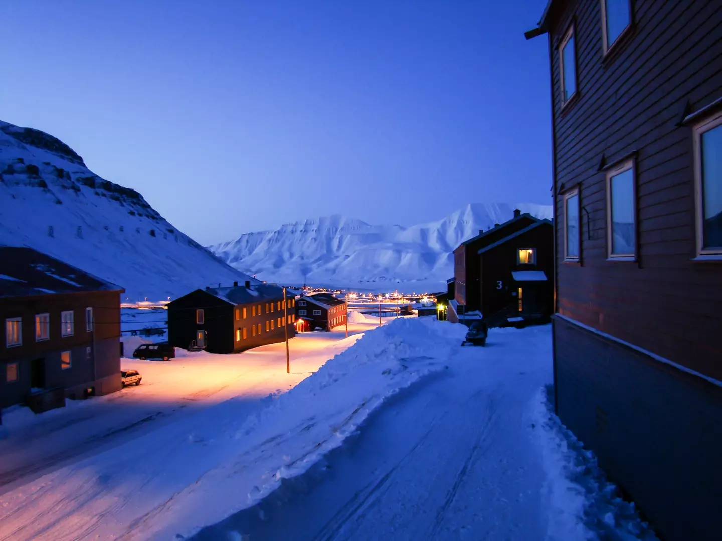 Svalbard sits in complete darkness for three months.