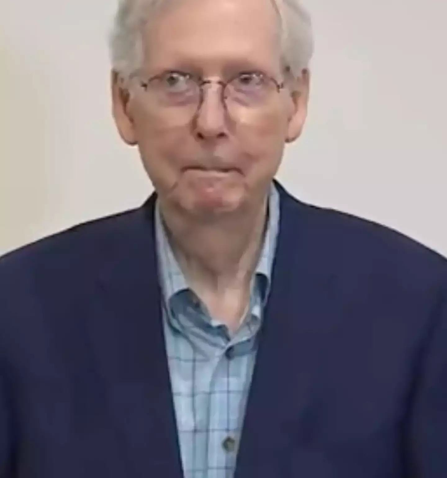 McConnell froze during a press conference.