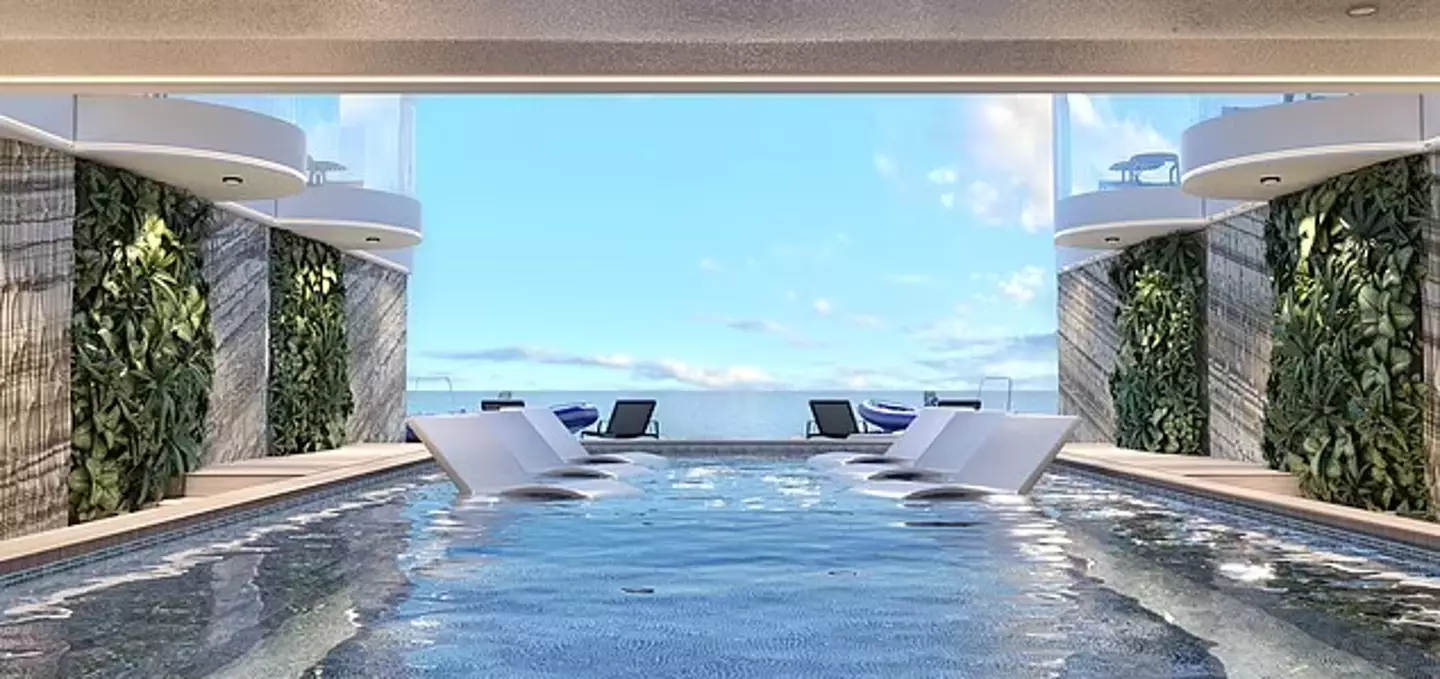 One of the three swimming pools.