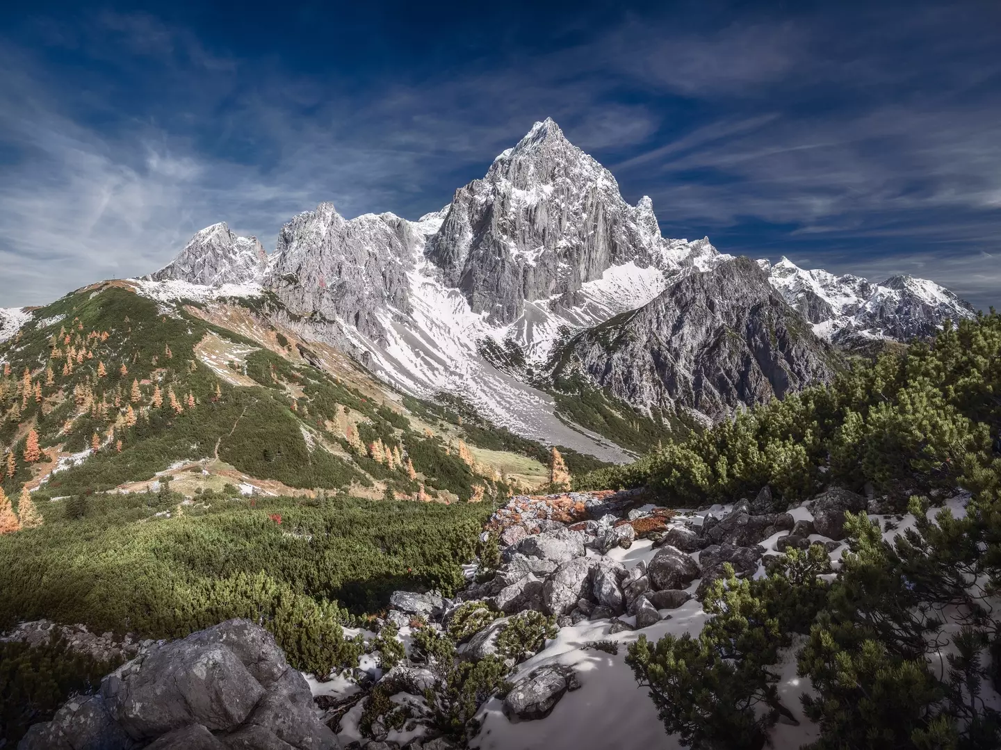 The Dachstein Mountains are popular with tourists and climbers alike.