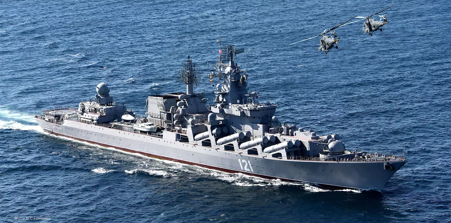 Earlier in April, Moskva sank in the Black Sea.